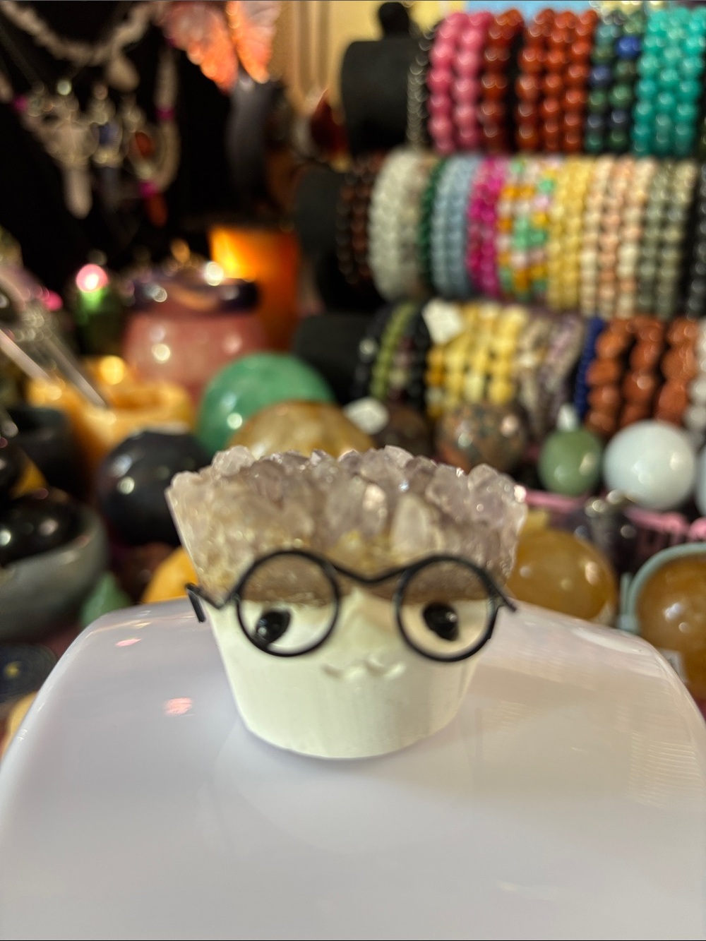 Cluster Amethyst Groot with glasses Glasses